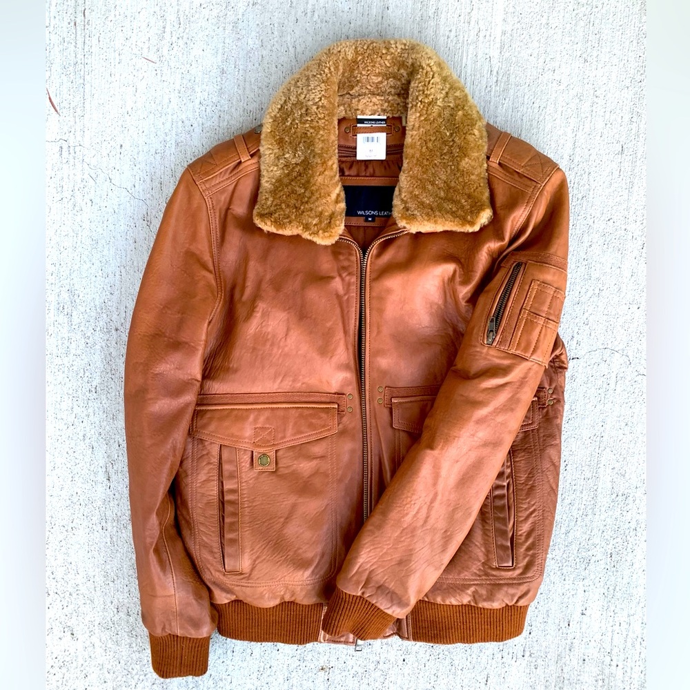 Wilsons Leather Jacket Brown